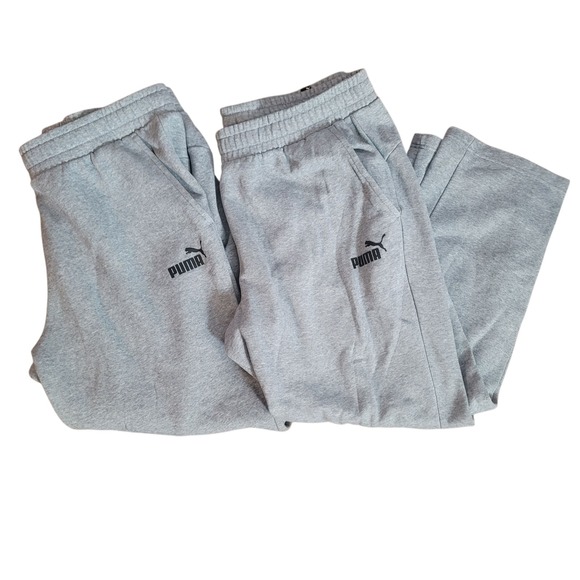 2 PR. EUC Puma Pants Mens Size 2X Gray Casual Track Running Sweatpants Joggers - Picture 1 of 4